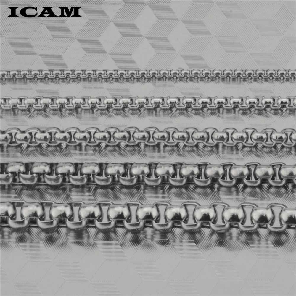 ICAM pulseira masculina Stainless Steel 2/3/4/5mm Box chain bracelets Square Rolo Bracelet bangle MEN jewelry gift Good qualityC250411