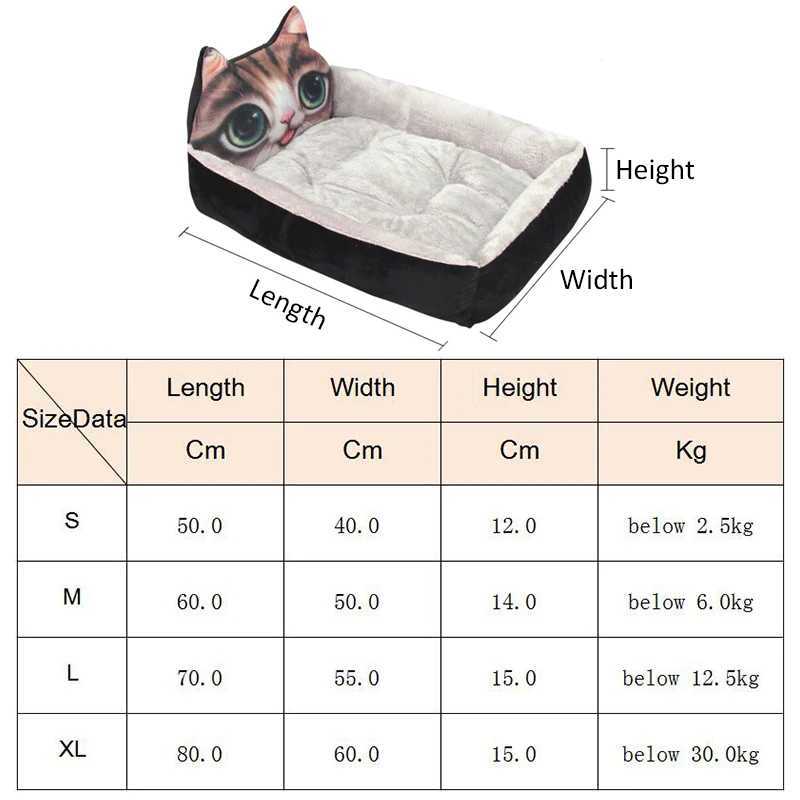 Warm dog and cat bed sofa for winter washable cartoon pet bed suitable for dogs cats Yorkshire and Carten Kenis pet product accessories X250412