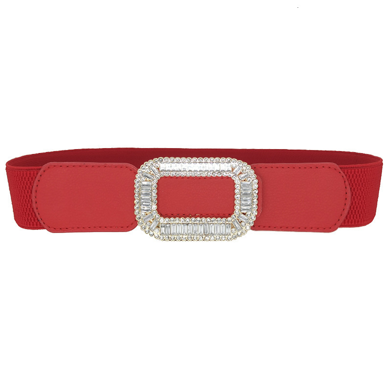 Dia block buckle with skirt waist belt, simple and versatile elastic waistband
