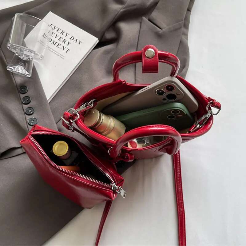 Original Love Vegetable Basket High-End Hand-Held Red Wedding Shoulder Messenger Bag, Female Gift
