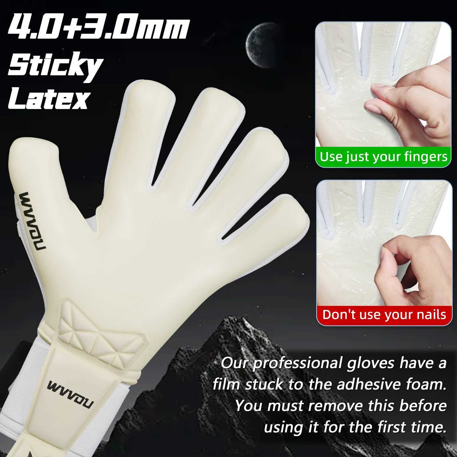 WVVOU Football Adult and Youth Goalkeeper Gloves High Performance Goalkeeper Gloves with 5 Removable Finger PreserversXJ250412