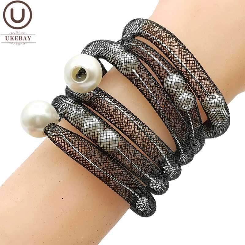 UK New Pearl Charm Bracelets For Women Handmade Jewelry Different Wears Bohemia Bangles Birthday Gift Mesh Bracelet GothicC250411