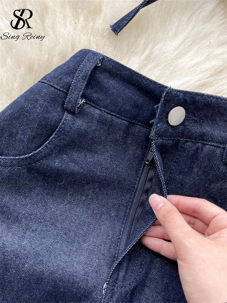 SINGREINY American sweet Denim Suits Lace Strapless Strap Tank TopPockets Mini Skirt Summer Female Streetwear Two Piece Set 250411