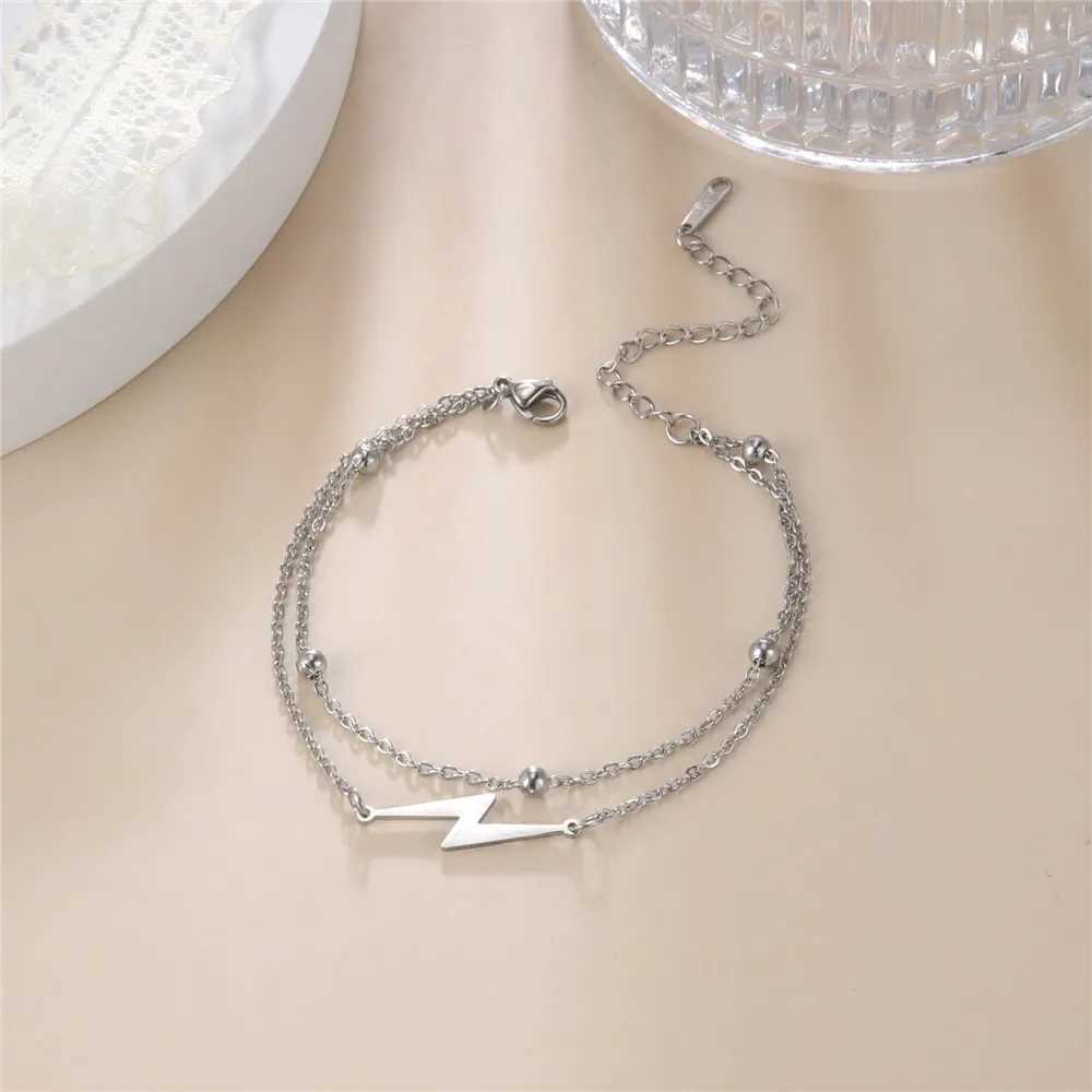 Skyrim Stainless Steel Lightning Charm Bracelet for Women Men Classic Adjustable Link Chain Bracelets Jewelry Gift for LoverC250411