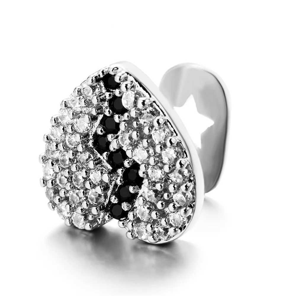 1 piece of single heart broken pattern ice out teeth Grilz detachable teeth grill teeth punk teeth cap W250412