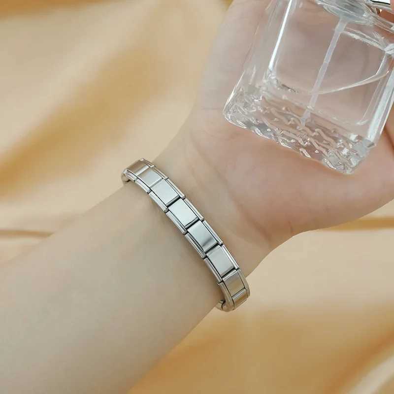 Hapiship 2024 New Womens Jewelry DIY 9mm Width Itanlian Elastic Charm Bracelet Fashion Stainless Steel Fashion Bangle ST-BaoC250411