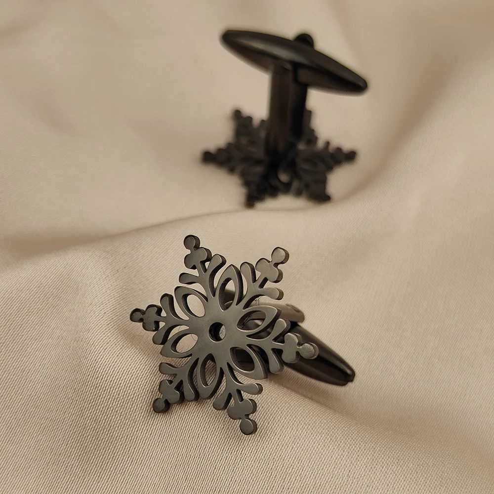 2 Snowflake cufflinks mens French shirt fashion cufflinks mens jewelry designer band Christmas giftT250412
