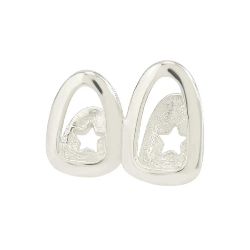 Hip Hop Hollow Double Teeth Grillz Punk 14K Gold Plated Hat Decorative Bracket Dental Grill W250412