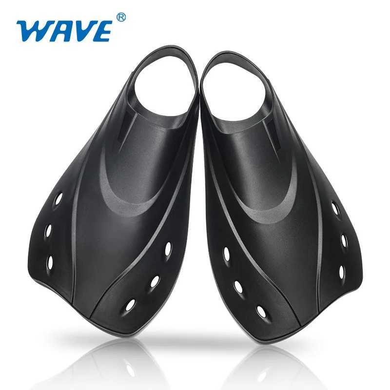 Wave Adult Swimming Foot Covered Diving Fin Freestyle Inflatable TPR Swimming Training Short Flip SwimsuitY250412