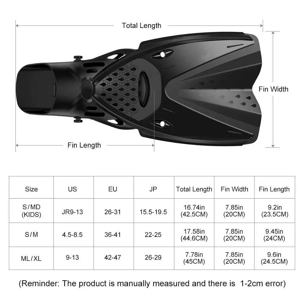 Professional inflatable foot adjustable swimming flipper diving fin water sports equipment portable diving flipper for beginnersY250412