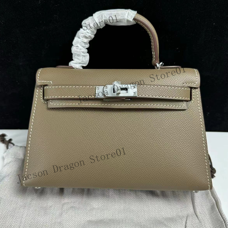 19cm Epsom Leather Crossbody Bag Top Quality Classical Flap Genuine Leather Handbag Luxury Designer women's Shoulder Bag Mini Fashion Tote Lady Brand Wallet Purse