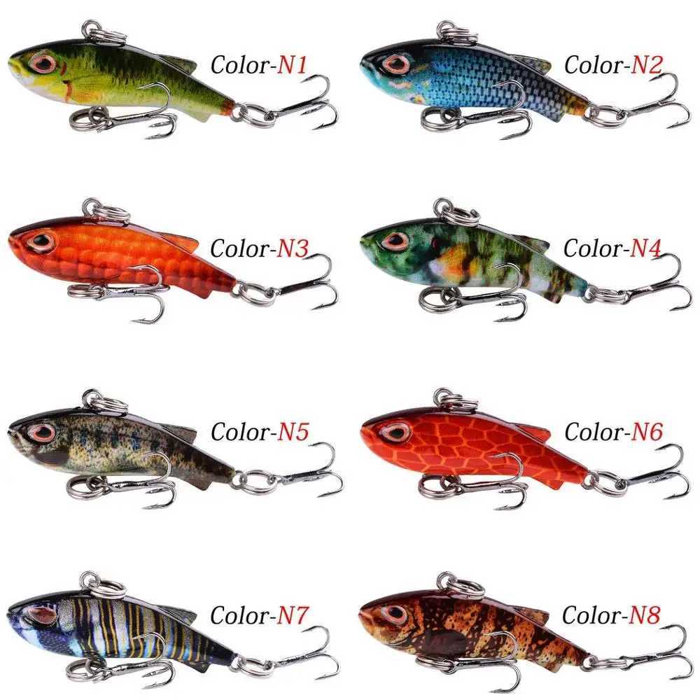 1pcs 42mm /4.2g VIB Fishing Lure All Layer 3D Eyes Wobbler Artificial Hard Plastic Baits Carp Pesca Crankbait Fishing Tackle Z250411