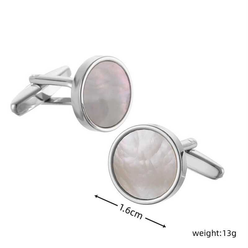 Classic mens French shirt cufflinks high-quality metal circular shell cufflinks business set accessories jewelry giftsT250412