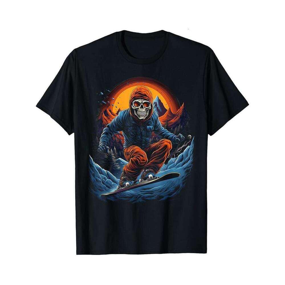 Designer T shirt Skier Retro Pop Art Skiing Graphic - 220g T shits