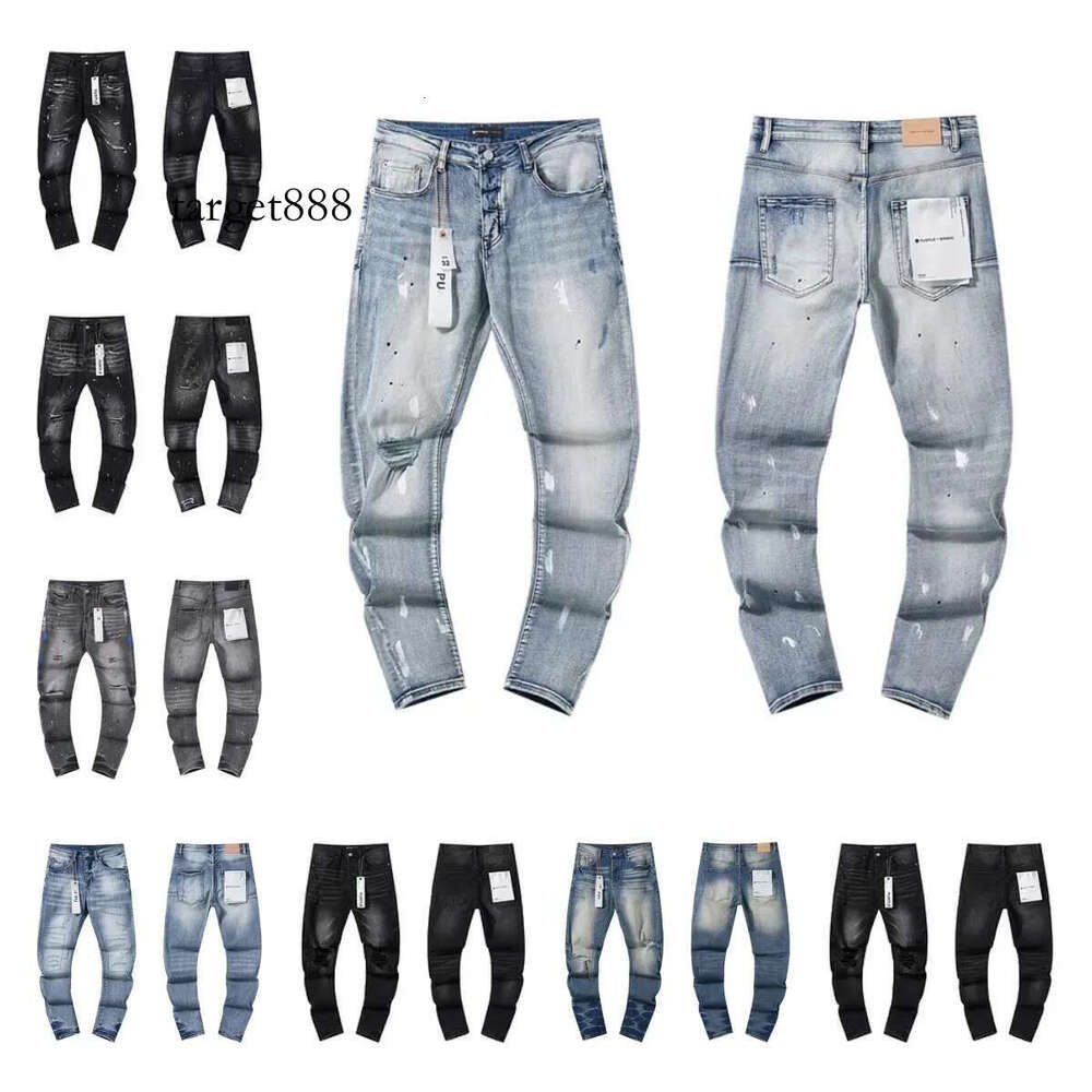 2025 Mens Jean Trousers Man jean Designer Jean Men Black Pants High Straight Retro Streetwear Casual Sweatpants Designers Joggers jean purple Pants purples Jeanse