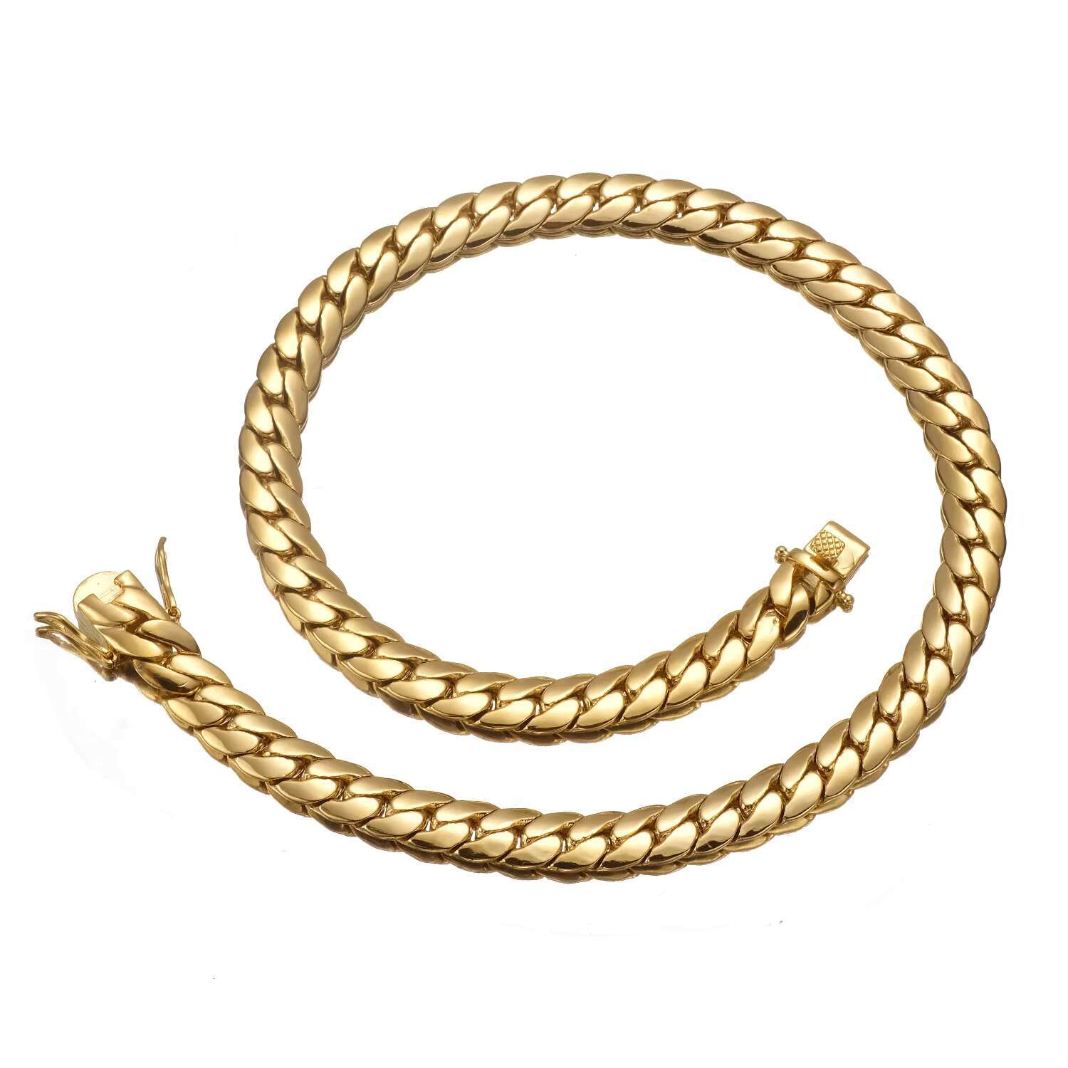 USA Trendy Bracelet Necklace Choker k Gold Cuban 6mm 8.8mm 9.6mm Miami Chain Unisex