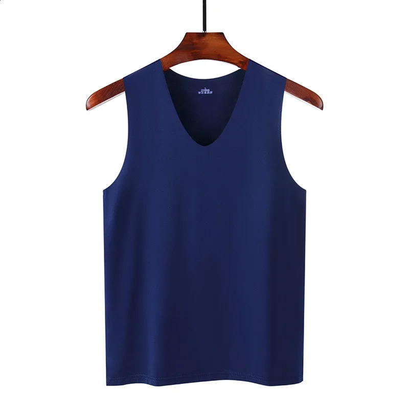 Mens underwear summer vest mens trackless ice silk ultrathin fitness sweatshirt sleeveless breathable single sleeve 250407