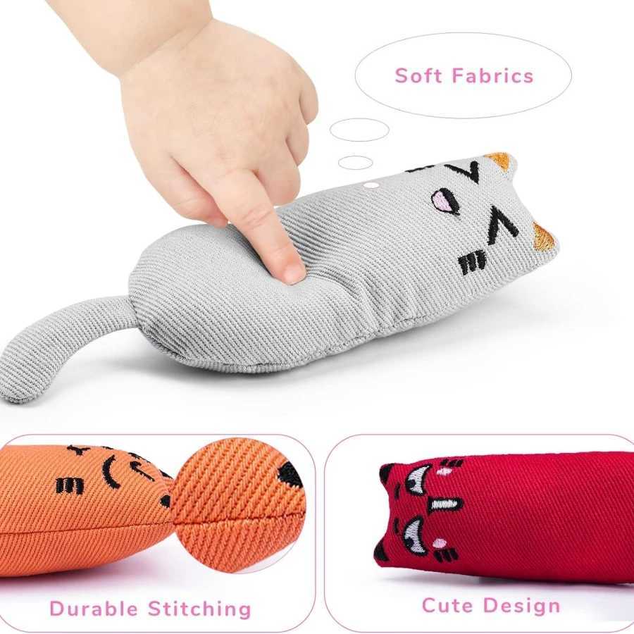 Rusty sound cat toys cat products cute cat toys kitten teeth frosted cat plush toys thumbs pet accessories Y250412