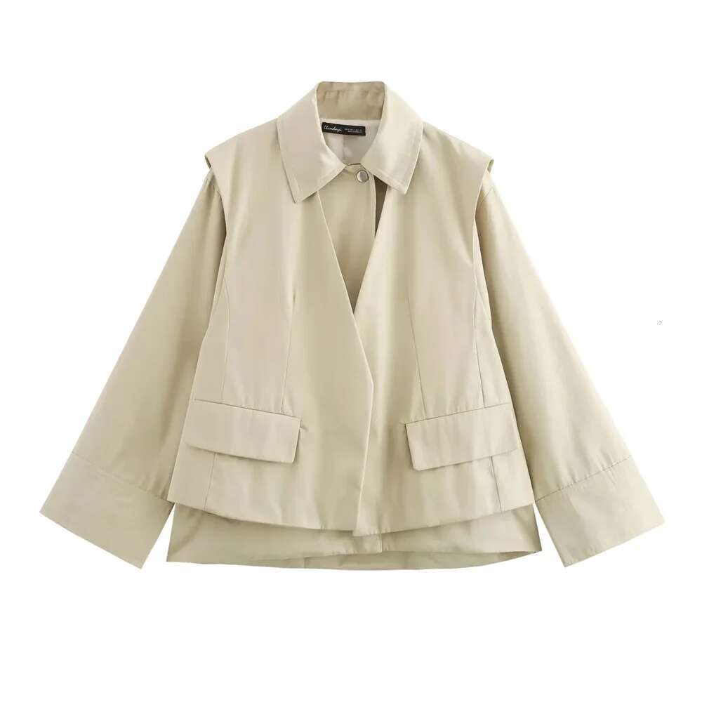 Designer Clothes Kar&Otza 2024 Autumn New Product Women's Polo Simple Casual Tank Top Stacked Coat, Solid Color Jacket