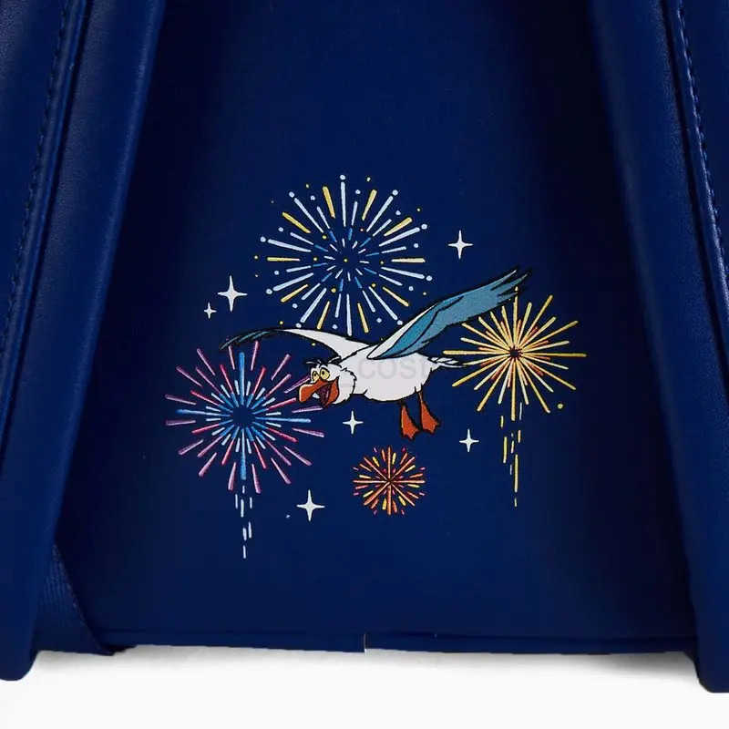 Disney Loungefly Disney Little Mermaid Ariel Fireworks Mini Backpack Deep Blue Student Backpack Cartoon Cute Backpack Girl Bag Gift X250412