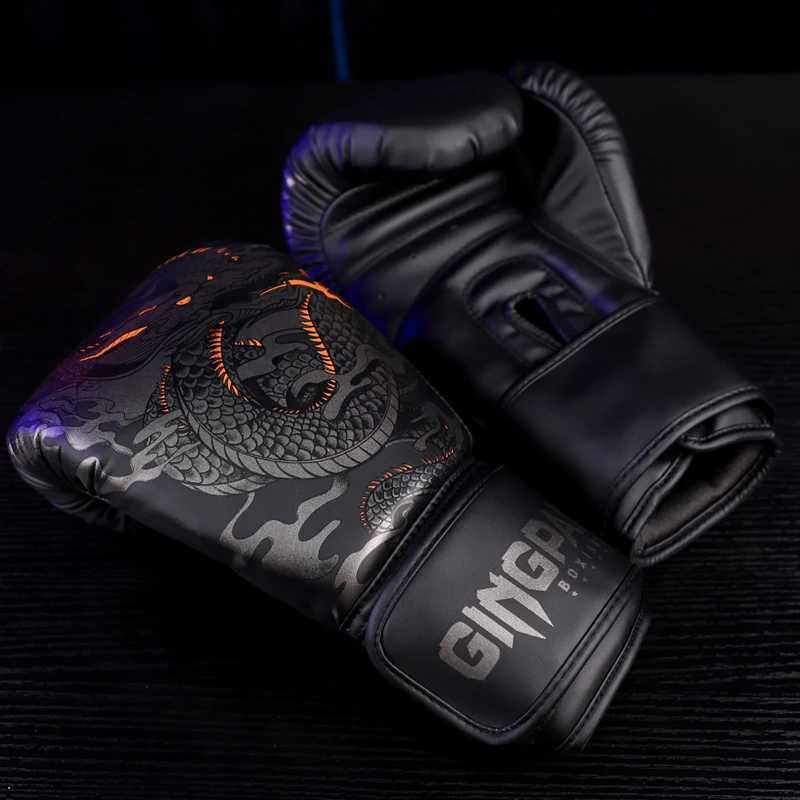 10/12/14oz Dragon Boxing Gloves Professional Adult Sanda Muay Thai Fighting Gloves Men and Women Training Sandbag Free Fight MMA Z251112