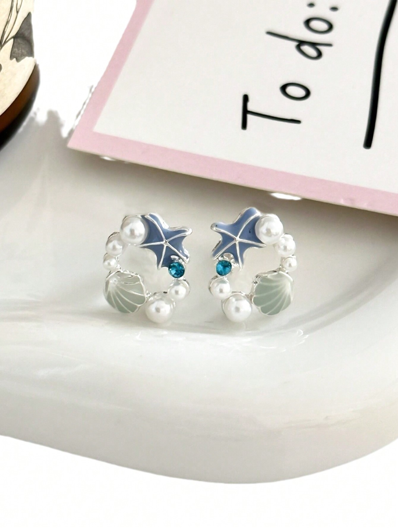 Ladies' Earrings Sea Star Shell Pearl Earrings