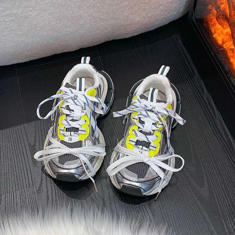 Designer Fashion Casual Trainers Wen Chunky Heel Platform Mixed Color Increasing Sneakers Tennis Fem Sport Shoes New 2025 Z250411