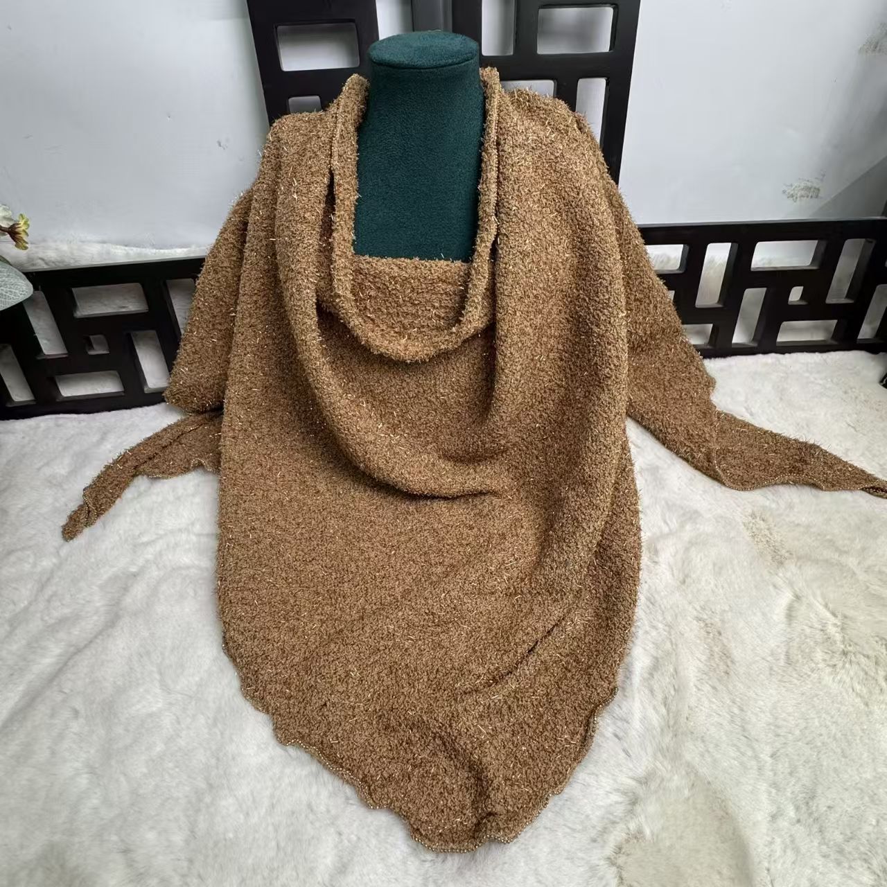 T462 scarf neck collar neck knitted warm solid color all-match silk scarf autumn and winter shawl new literary triangle decorative folds