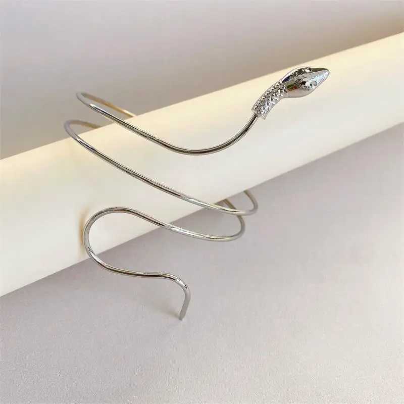 2023 Punk Coiled Snake Spiral Upper Arm Cuff Armlet Armband Bangle Women Jewelry Egypt Swirl Snake Arm Cuff Armlet BraceletC250411