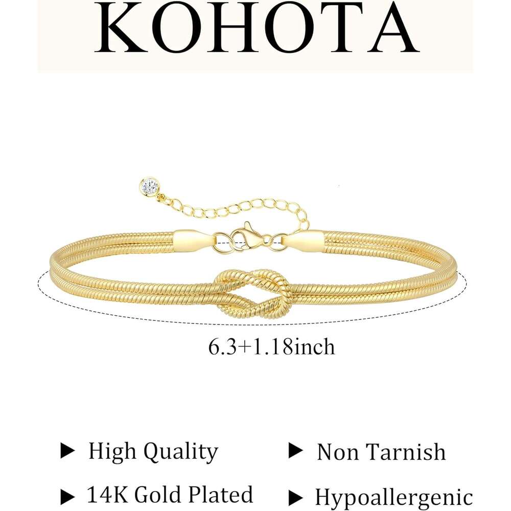 Silver Trendy 14K Gold Plated Bracelet for Women Non Tarnish Dainty Stackable Layered Chain Heart Pearl Knot Beaded Bracelets Stack Set Charm Mothers 