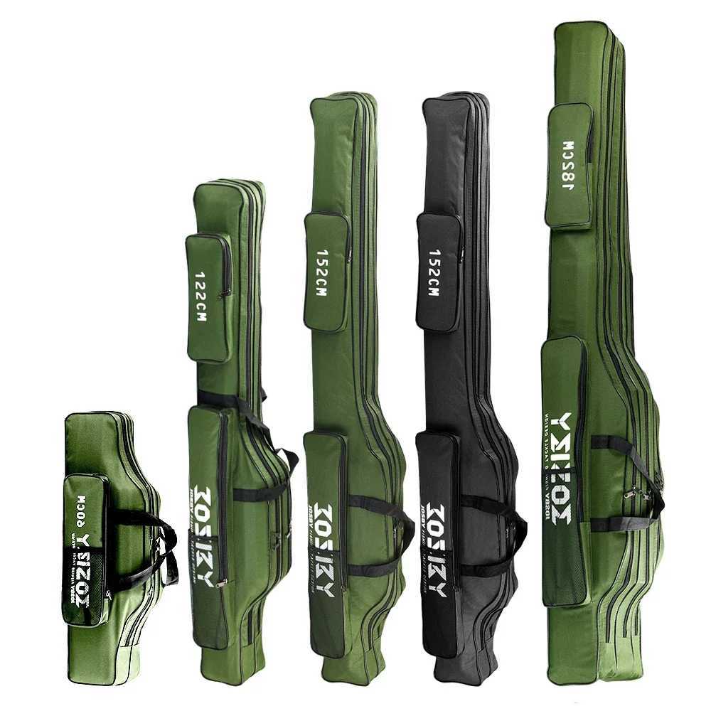 Multifunctional Fishing Rod Bag 2/3/4 Layers 60CM 122CM 152CM 182CM Waterproof Outdoor Oxford Tackle Foldable Portable Reel Gear Z250411