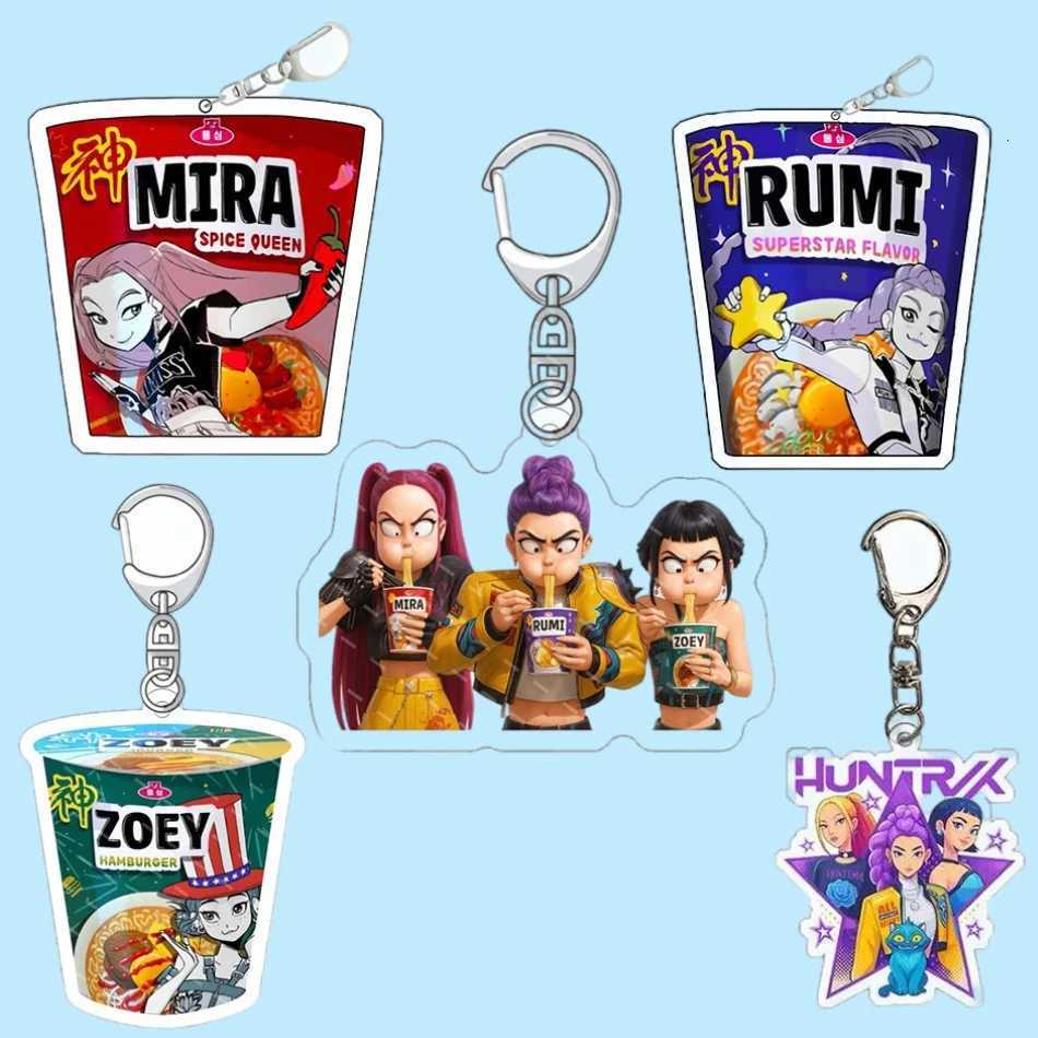 Kpop Demon Hunters Acrylic Keychain Rumi Mira Zoey Jinu Huntrix Mystery Saja Cartoon Anime Characters Gifts Pendant Decoration Z251111