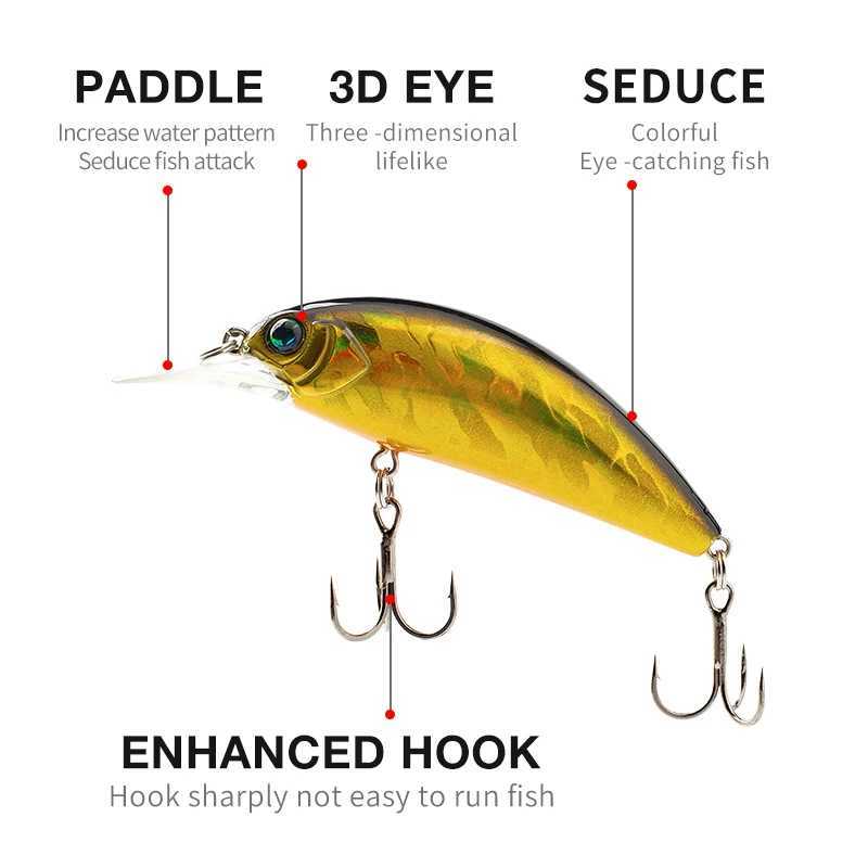 Banshee CRANK MINNOW Floating 4.7g 54mm Hot Model Fishing Lure Hard Bait Wobbler Crank Quality Professional Depth 2.0-2.5m Z250411