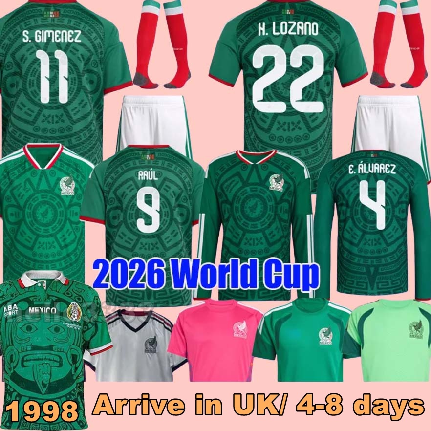 Mexico 2026 2027 Gold Cup soccer jersey A.VEGA RAUL J. QUInONES 26 27 H.LOZANO Men Kids Football Shirts Uniforms E. ALVAREZ Concacaf 1998 retro