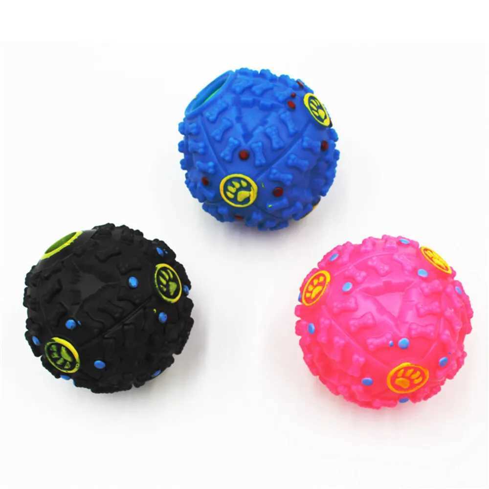 High Quality Pet dog plush bite sound toy leakage food ball dog sound squeaking ball for large medium and small dog education toys T2504012