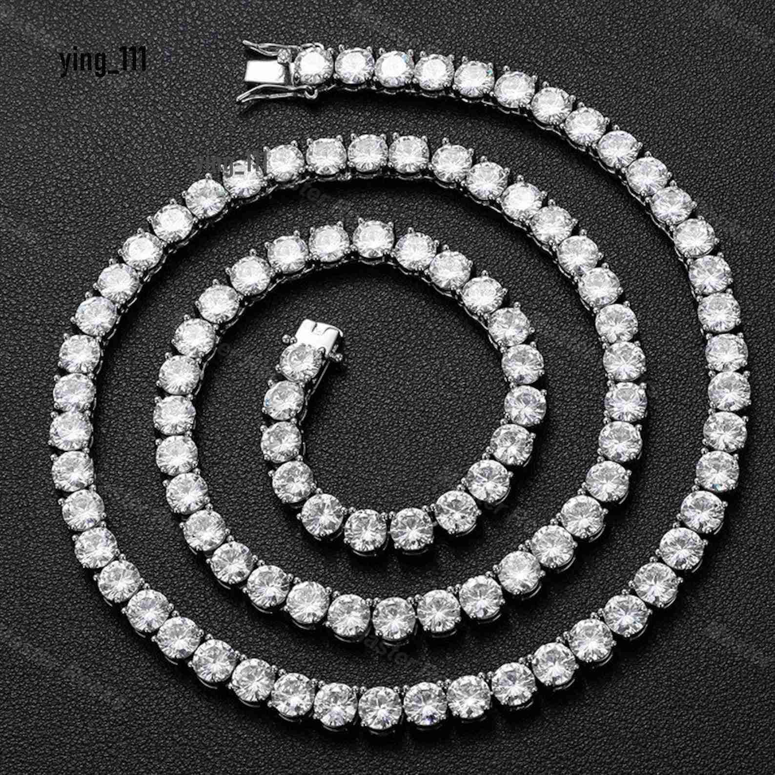 Hip Hop Diamond Necklace Shinning 925 Sterling Silver 6.5mm Flawless d Color Vvs Lab Moissanite Tennis Chain