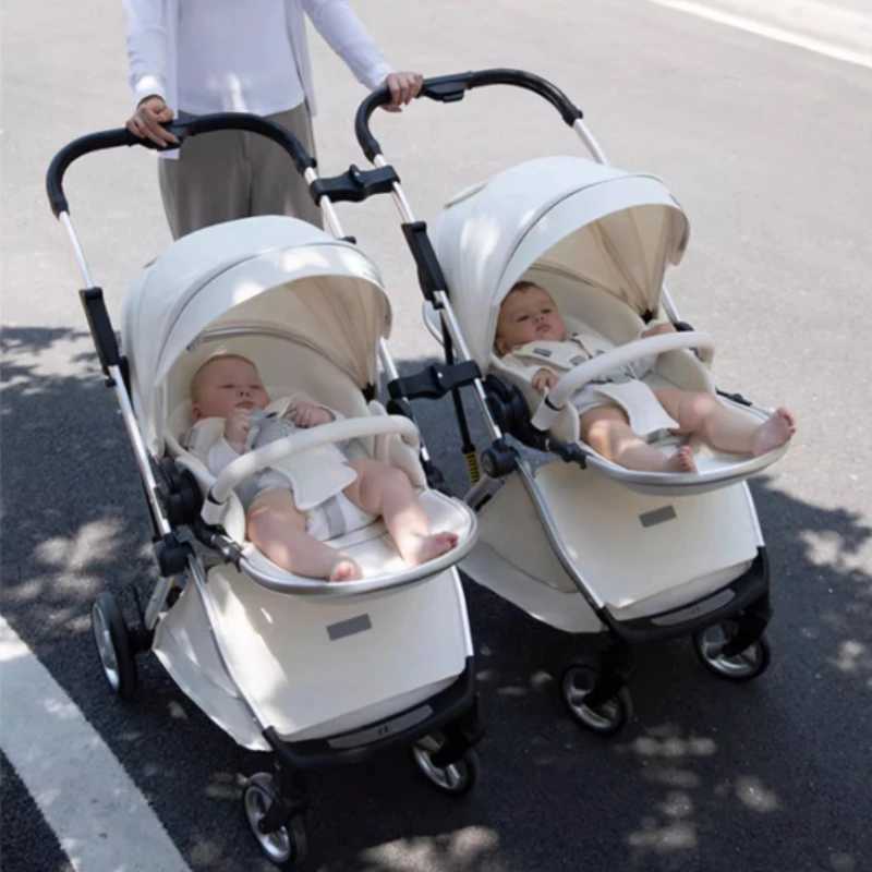 Luxury Double Baby Cart Lightweight and Detachable Double Baby Cart Folding Double Baby Cart Shock Absorber W250411