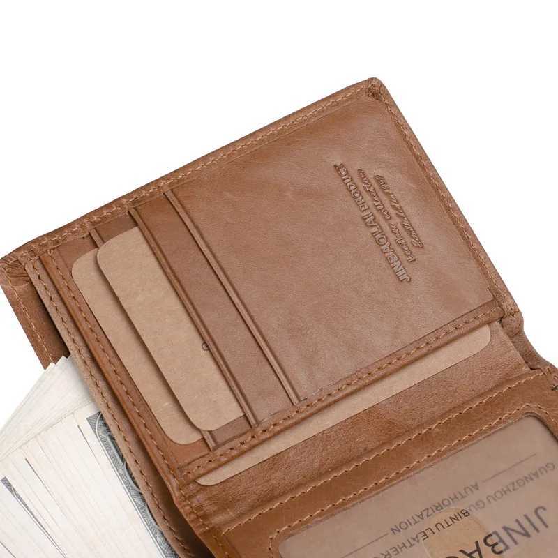 Jinbaolai genuine cowhide mens wallet card holder memo company short wallet high-quality mens wallet Z250411