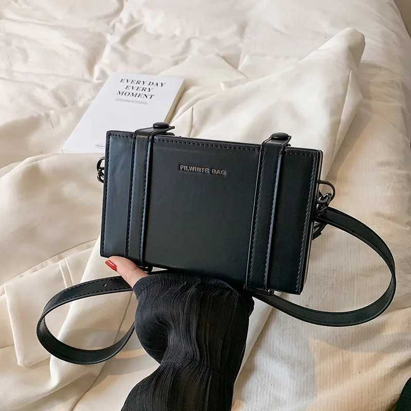 Simple Mens Small Shoulder Bag Unisex Phone Bags Streetwear Personality Box bag for Men Suitcase Shape Crossbody bags bolso T2511112