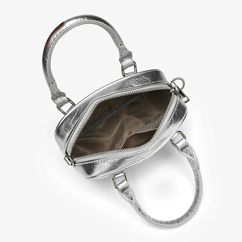 Small square womens bag 2025 summer Sier shoulder bag Versatile handbag accessible luxury niche cross bag luggageXJ250412
