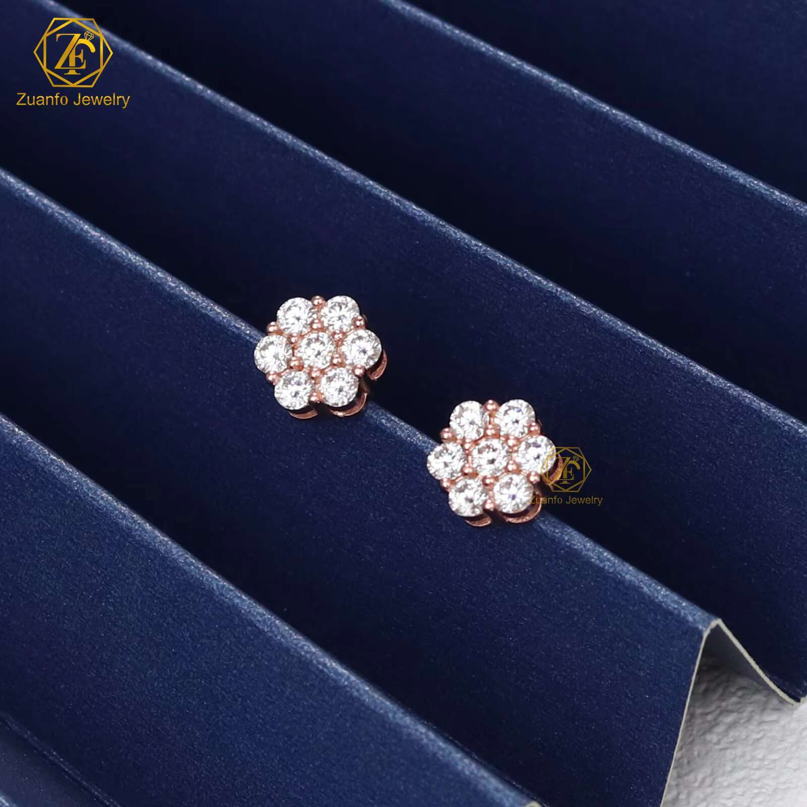 Bulk Wholesale Multi Size Cluster Moissanite Flower Stud Earrings 925 Sterling Silver VVS Diamond Luxury Fine Jewelry Men Women