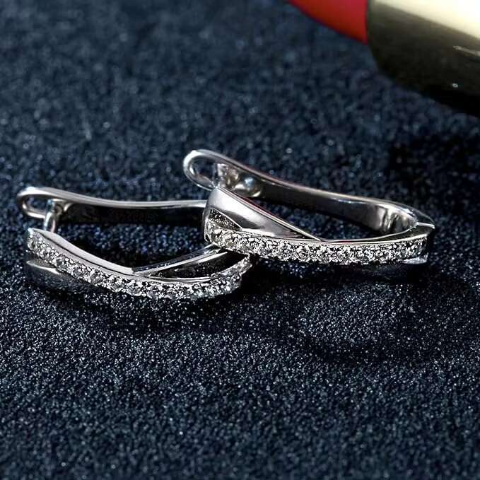 Hot Sale Classic Round Zircon Earring S Sterg Sier Delicate Personalized U-shaped Earrings
