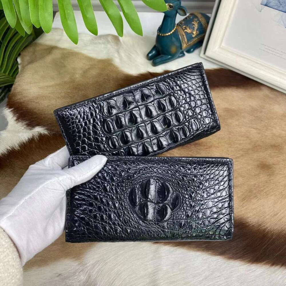 2024 Fashion Business Men's Alligator Wallets Crocodile Genuine Leather Long Organizer Wallet Boy Brand Card Holder Purse