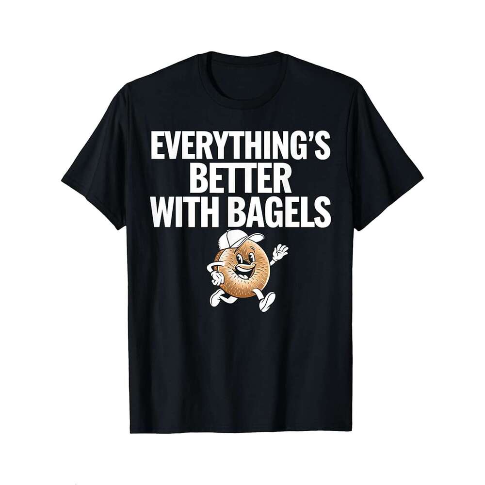 Designer T shirt Bagel Lover Everything Is Better With Bagels Funny Bagel - 220g T shits