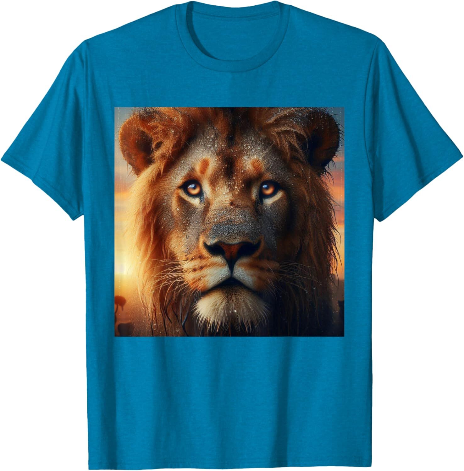 T shirt for Mens Lion Cat Face Realistic Wild Nature Wildlife Animals Graphic Tee Casual Tops Clothes Short sleeve cool