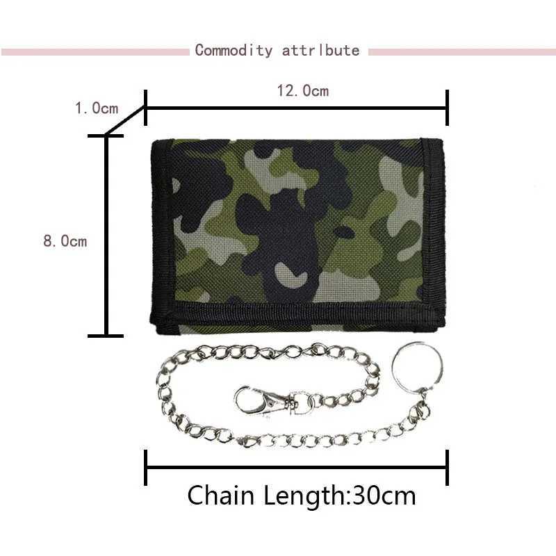 Nylon Trifold casual wallet suitable for men women young and innovative money bags wallets coin ID card clips and s pockets with chains Z250411