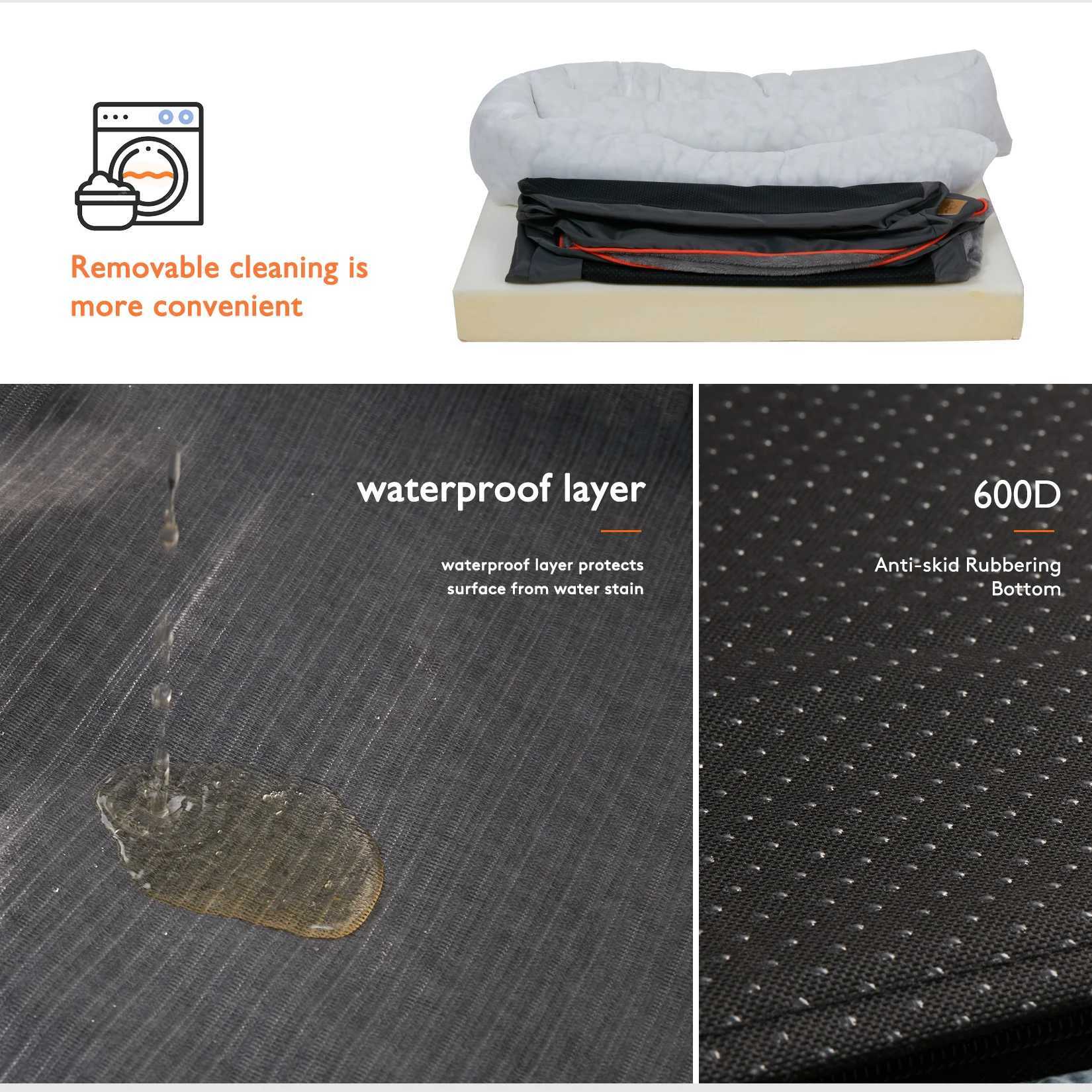 Big dog bed soft and comfortable anti allergic warm wool detachable washable lid waterproof pet bed X250412
