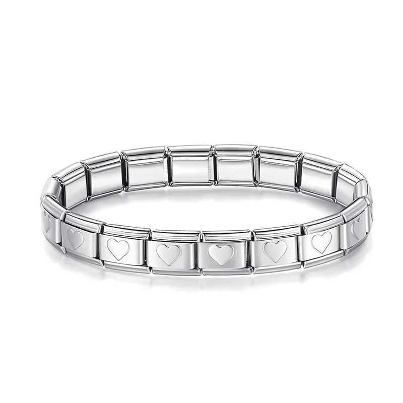 Hapiship 2024 Womens Jewelry 9mm Width Itanlian Elastic Star Heart Butterfly Charm Bracelet Fashion Stainless Steel Bangle ST-C250411