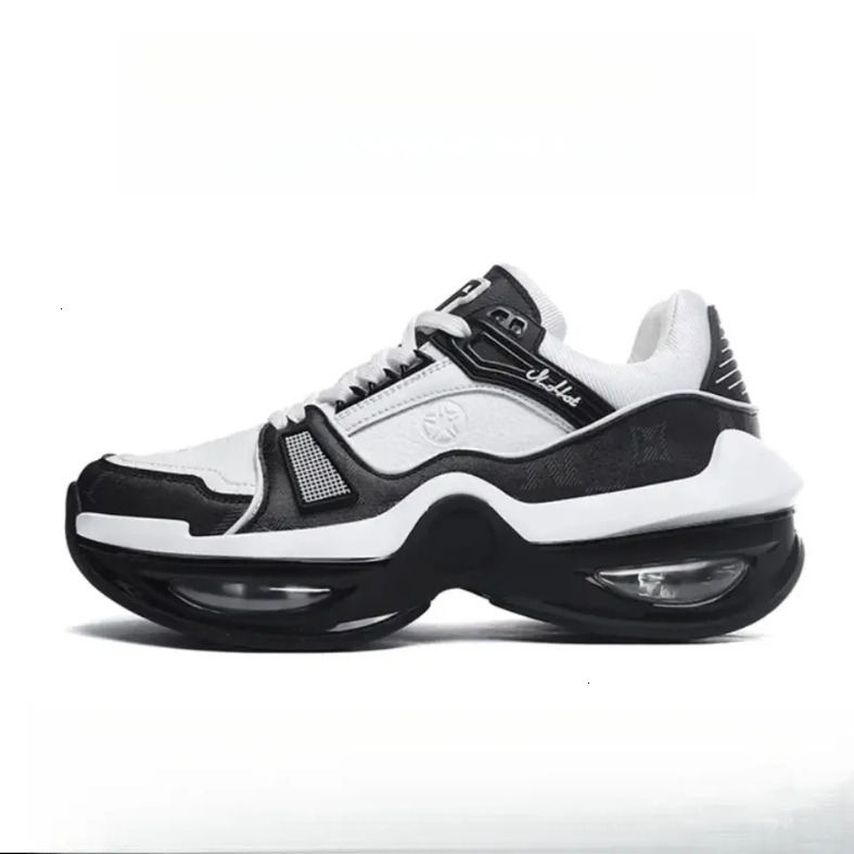 NHOT Thick Sole Dad Shoes Men 2025 New Autumn Winter Black Height Increasing Fashion Sneakers