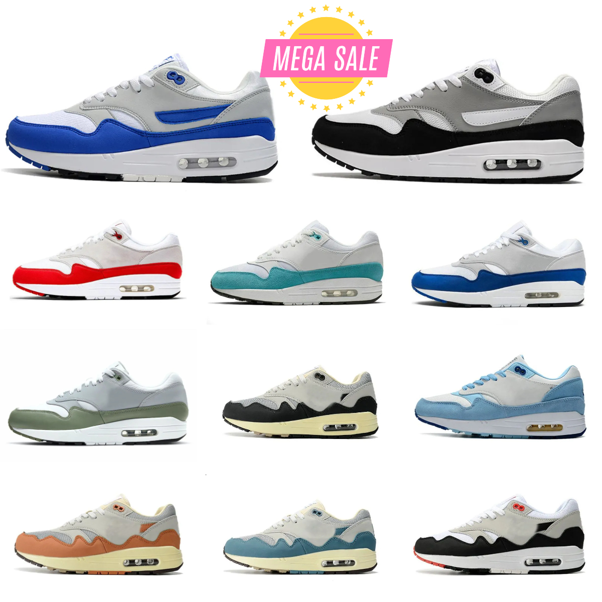 Trainers 1 87 Running Shoes Men Women Patta Aqua Black White Gray Sport Red Tennis Sports Shoe Noise Monarch Baroque Cave Stone Saturn Atomic Teal Outdoor Sneakers U88